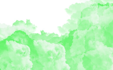 Fototapeta premium Green cloudy background vector illustration with white space, flat design