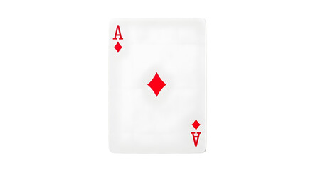 Obraz premium Red ace of diamonds playing card on transparent background