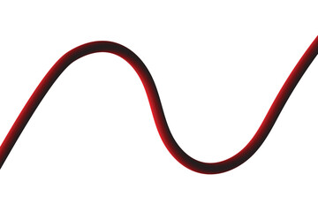 Abstract Red and Black Wavy Line Graphic with Gradient Effects vector illustration on White Background