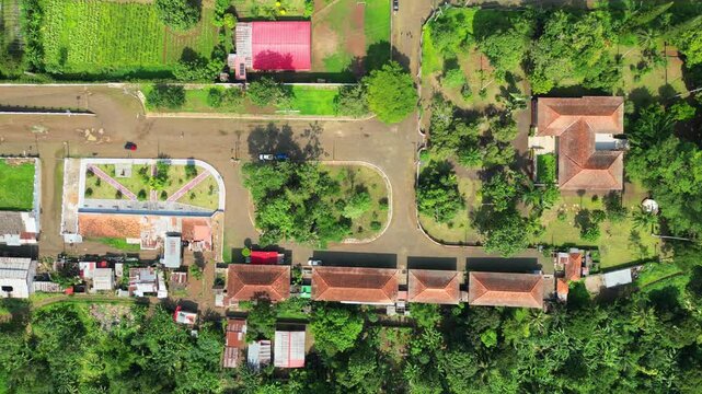 View from above,ro&ccedil;a Agostinho Neto.The largest plantation on the island of S&atilde;o Tom&eacute;, the former Rio do Ouro plantation, property of the Count of Vale Flor, now nationalized.