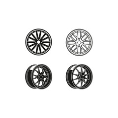 Fototapeta premium Alloy Wheel Designs vector illustration