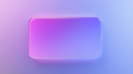 Fototapeta premium Abstract glowing rectangular panel features soft purple and blue gradient lighting creating a smooth minimalist holographic design background element