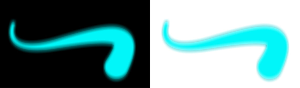 Glowing Blue Abstract Shapes on Black Background