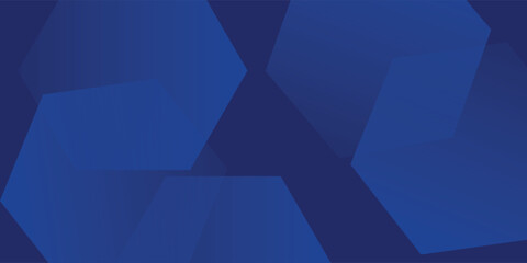 Modern abstract blue background with glowing geometric lines. Blue gradient hexagon shape design. Futuristic technology concept. Suit for banner, brochure, science, website, corporate, poster, cover