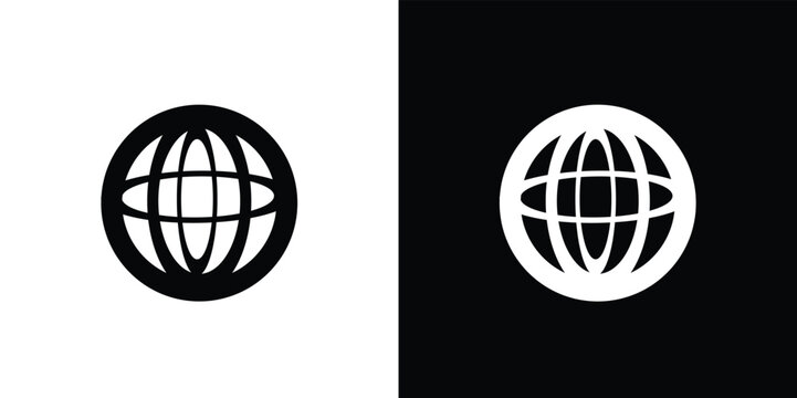 Black and white globe on split background symbol earth