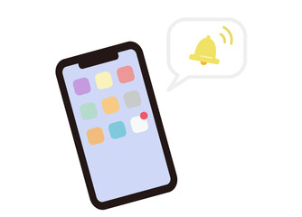 スマホの通知イメージイラスト素材