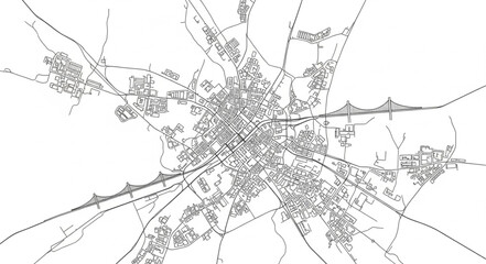 Obraz premium Black and White City Map.