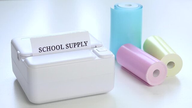 Printer, Printing at Office, Back to School, Thermal Colourful Paper for Craft, Scrap Booking, School Supplies, Listing Message Device for Labelling