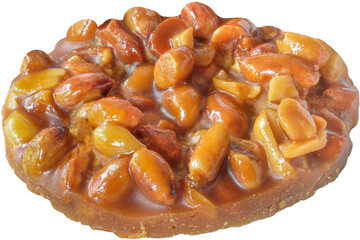 Cut Out of Traditional Indonesian Peanut Brittle Candy with Brown Sugar