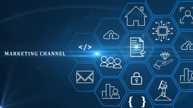 Marketing channel strategy concept. Utilizing multiple marketing channels, .direct sales, online platforms, retail stores, and more to reach a wider audience and increase sales. Effective management.