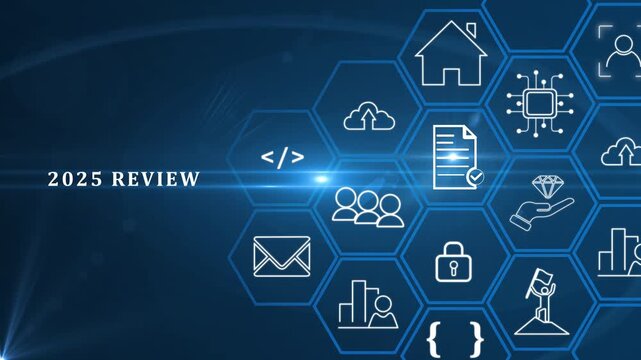Annual review in 2025, business and customer review. Review evaluation time for review inspection assessment auditing. Learning, improvement, planning and development. End of year business concept.