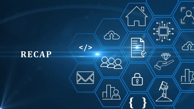 2024 Recap economy, business, financial concept. Businessman touching on RECAP text on virtual screen. Recap business, past performance for strategic planning, business improvement and development.