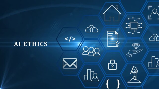 AI ethics or AI Law concept. Developing AI codes of ethics. Compliance, regulation, standard , business policy and responsibility for guarding against unintended bias in machine learning algorithms.