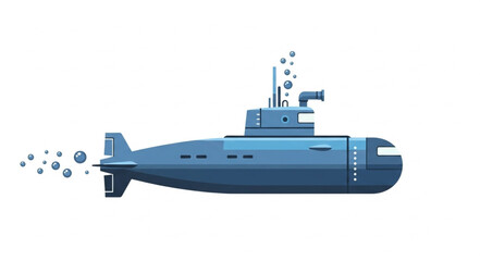 Blue Submarine Underwater Military Vessel. © IPUT