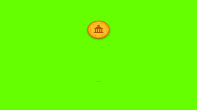 Dynamic Gold Coin Flip Animation with Bounces and Sparks on Transparent Background