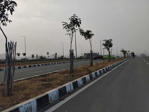 Closeup of beautiful view of the former Chief Minister of Karnataka SM Krishna Road. He is a prominent Indian politician.