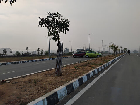 Closeup of beautiful view of the former Chief Minister of Karnataka SM Krishna Road. He is a prominent Indian politician.