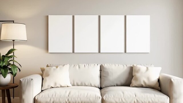 White Sofa Living Room Interior Design.