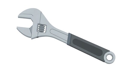 Obraz premium Adjustable Wrench Tool on White Background.