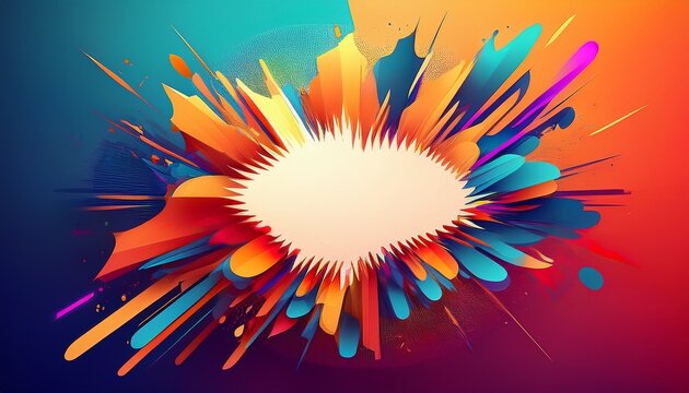 an abstract explosion shape with a blank space for text on a colored background
