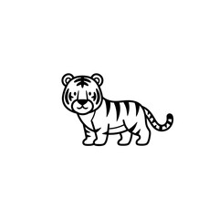 Fototapeta premium Cute Cartoon Tiger Icon vector illustration