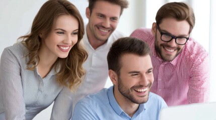Fototapeta premium Team collaboration success at office meeting modern workspace business environment engaging viewpoint professional development