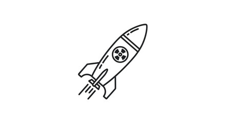 Simple Line Drawing of Rocket.
