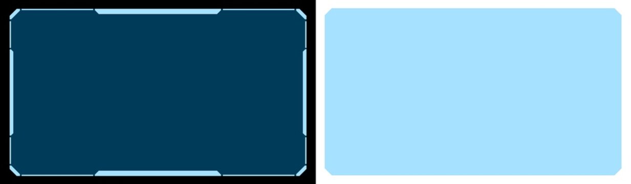 Interface Frame Panel Futuristic Blue HUD  with Sci Fi Digital Screen Border Technology UI Display Overlay Template Design Element