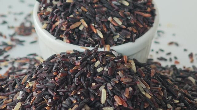 Organic riceberry rice from the farm.