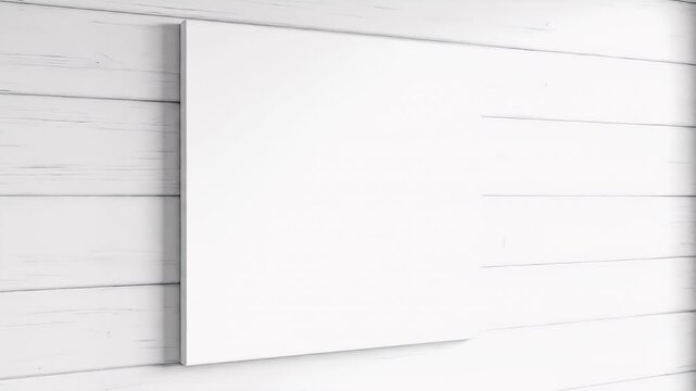 White Canvas on White Wooden Wall.