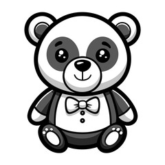 Obraz premium A black and white image of a cute teddy bear