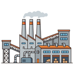 Obraz premium Factory Building Illustration