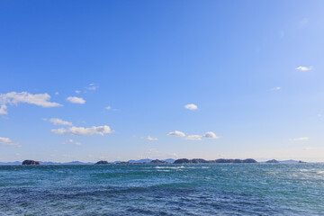 羽豆岬から見た篠島方面の眺望　愛知県南知多町