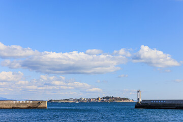 師崎港から日間賀島を望む　愛知県南知多町