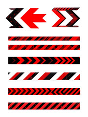 Set of 10 red and black chevron arrow banners