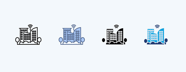 Fototapeta premium Smart City Multiple Icon Illustration Vector