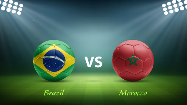 Brazil vs Morocco soccer scoreboard broadcast template