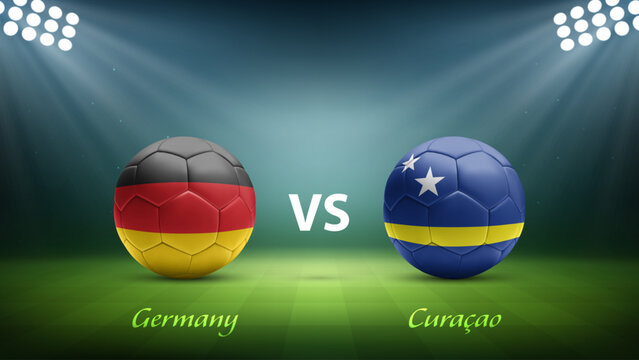 Germany vs Curacao soccer scoreboard broadcast template