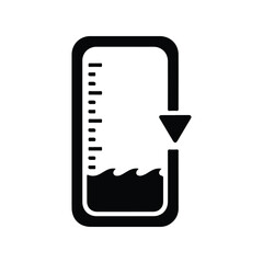 Sea Level Gauge Scale Black Silhouette Icon