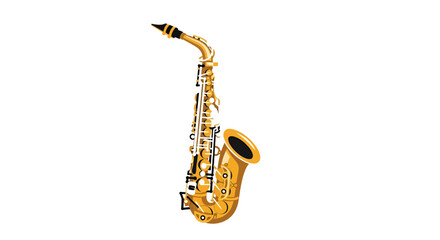 Saxophone Illustration, Vector Style Graphic, Musical Instrument Design for Music and Performance.