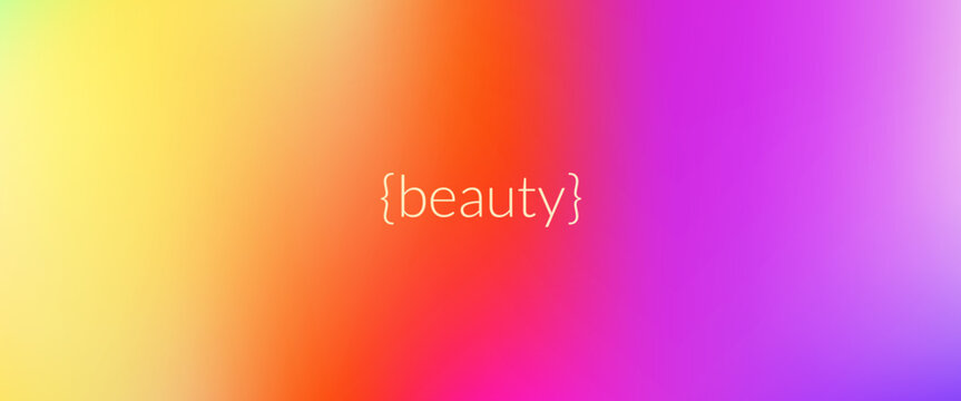 Rainbow gradient background. Sunset aesthetic gradation for beauty packaging and fashion branding with warm tone. Vibrant overlay with yellow, orange and purple for cosmetic label print vector design.