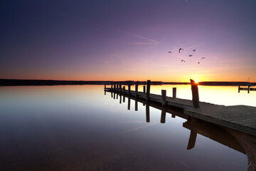 Obraz premium summer sunset over the sea, romantic mood