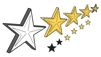 Fototapeta premium Vector illustration of Ranking and Rating System with Stars
