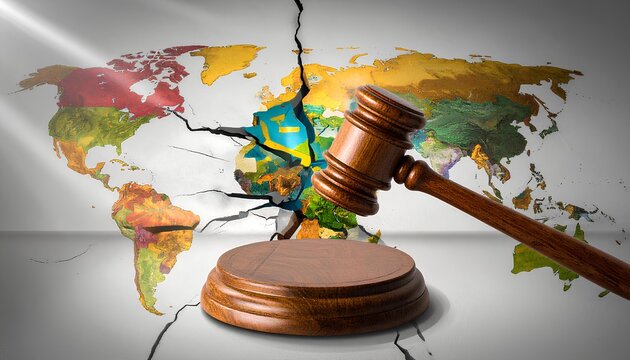 Geopolitical Risk Concept with Judge Gavel