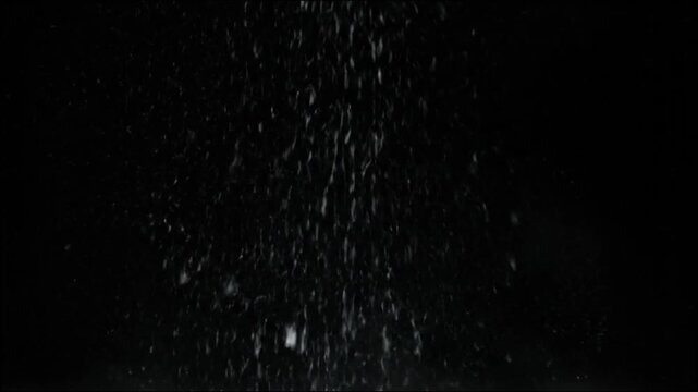 Abstract Ash Particles Slowly Falling In Darkness Creating Cinematic Post Disaster Atmosphere With Floating Dust And Dramatic Motion Background