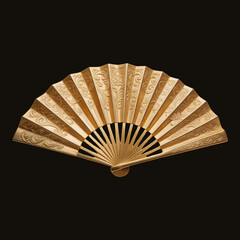 Luxury golden ornamental hand fan