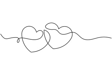Obraz premium Heart continuous one line drawing minimalist style for love and valentine concept vector