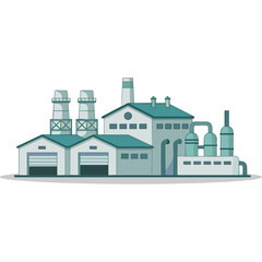 Factory buildings collection exterior manufacture
