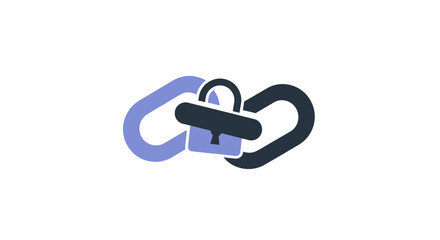 Obraz premium Padlock Icon with Linked Chains.
