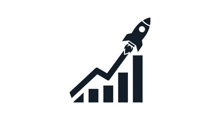 Rocket Ship Launching Business Growth Chart. © Ahmat prasojo